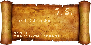 Troll Sándor névjegykártya