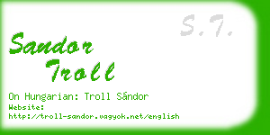 sandor troll business card