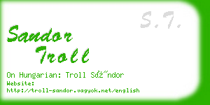 sandor troll business card